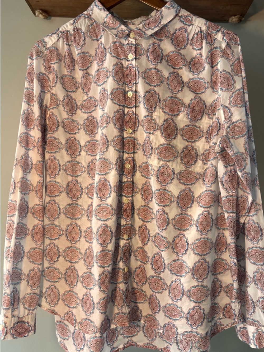 Joe Fresh Pink Medallion Print Button-Down Shirt